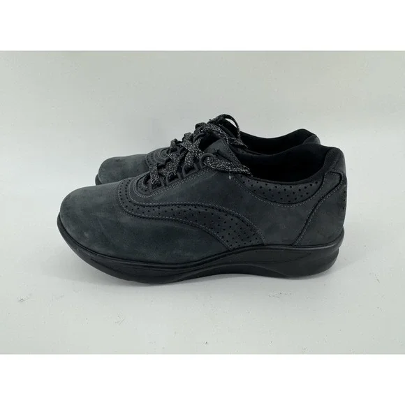 SAS Womens Walk Easy Shoes Size 6WW Nero Black Leather Made In The USA Walking