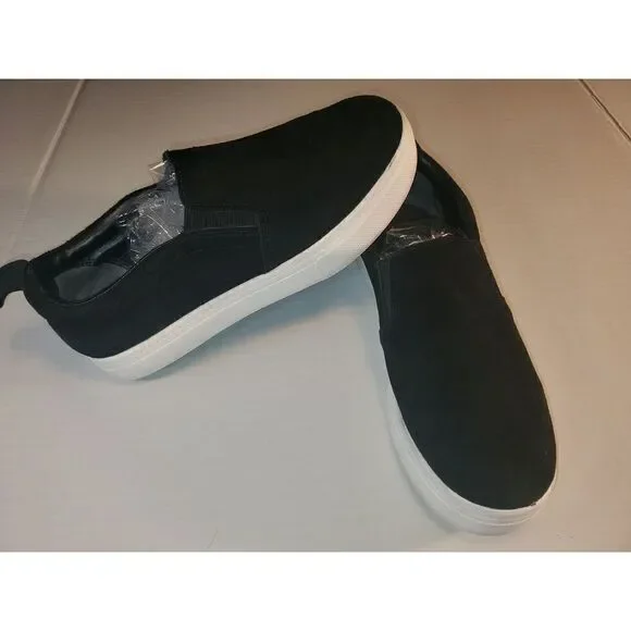 Circus By Sam Edelman Black Suede Slip On Platform Sneakers Shoes Size 8