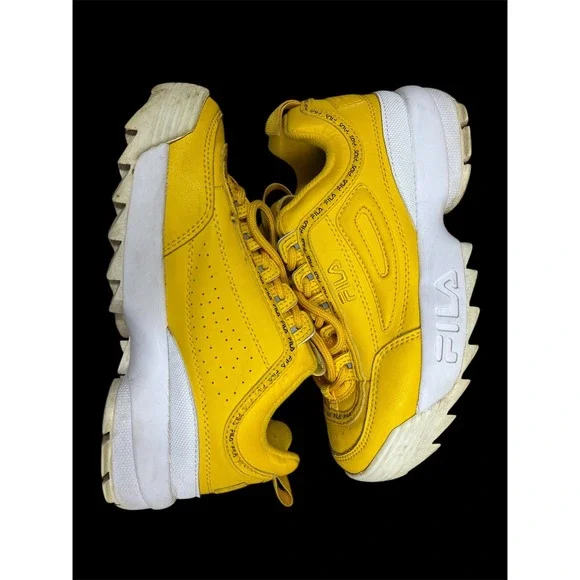 Fila Disruptor II Yellow Chunky Platform Sneakers Size US 6 EUR‎ 38.5