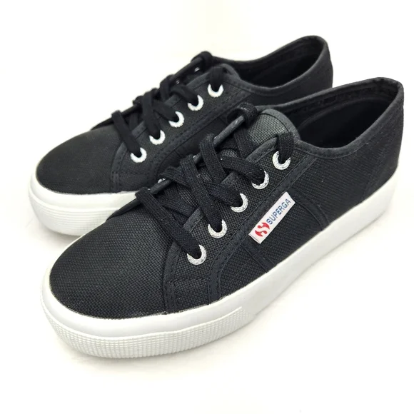 Superga Black Canvas Classoc Low Sneaker 6.5