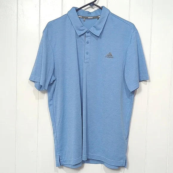 Like New Adidas Light Blue Half Button Collar Shirt