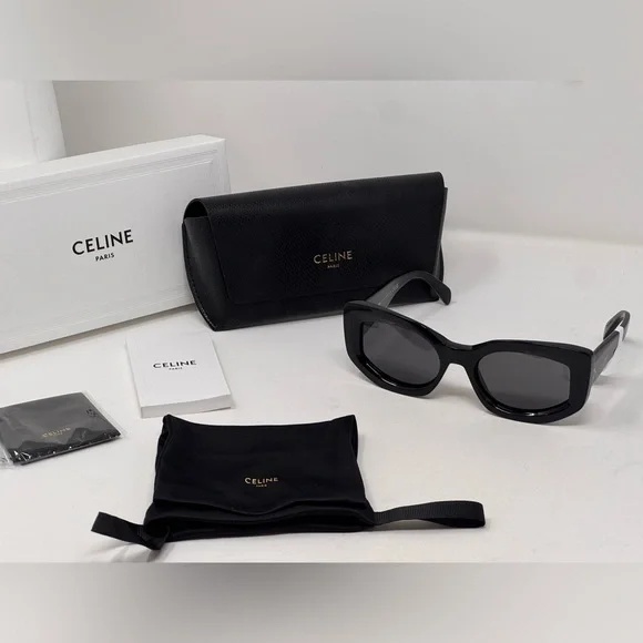 💯Authentic CELINE Cat-Eye Sunglasses Black frame