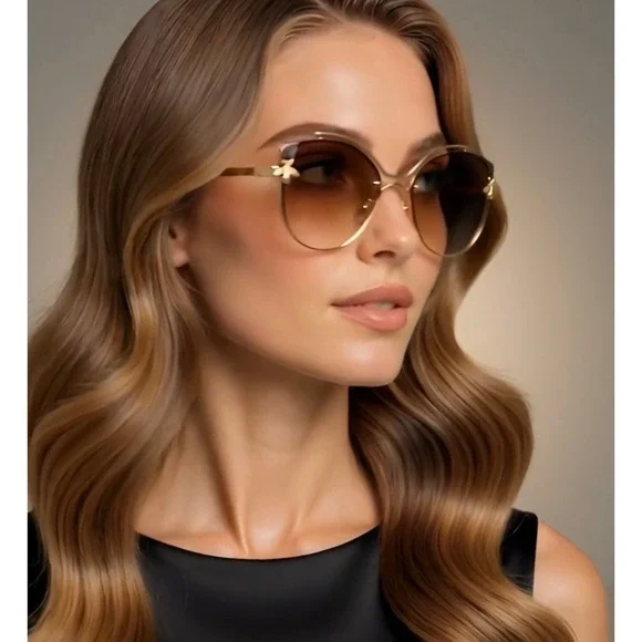 Fashion Cat Eye Sunglasses Women Designer Inspired Rimless Shades Lentes‎ Gafas