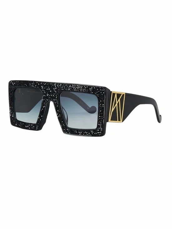 New Anna Karin Karlsson Mother Beep Black Crystal Sunglasses Authentic