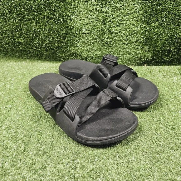Chaco Chillos Triple Black Sport Slip-On Comfort Adjustable Sandals Mens Size 10