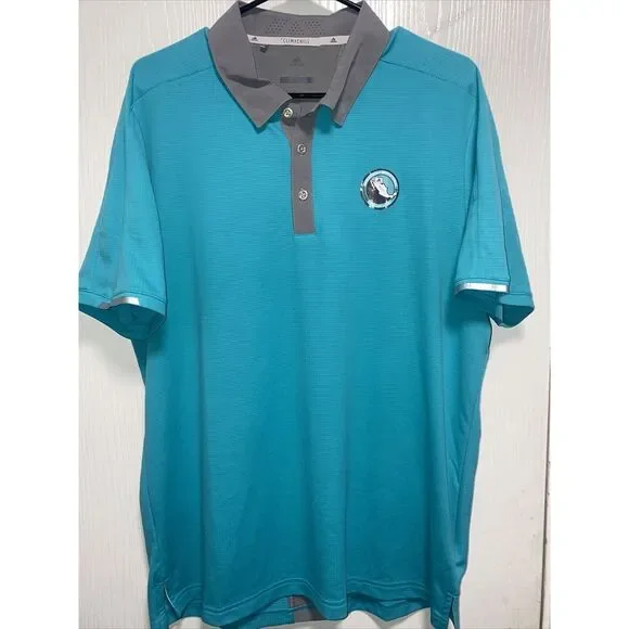 Adidas Climachill Green Golf Dri-Fit Polo Shirt Mens Size‎ L Adidas Invitational