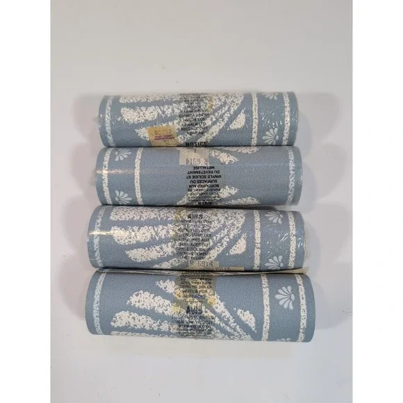 Lot of 4 Beach Coastal Seashell Wallpaper Border Blue Gray White 15' L x 5 1/8