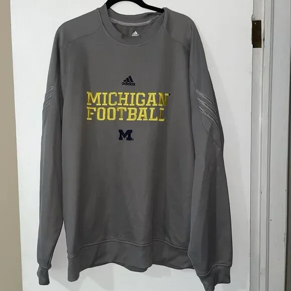 Adidas‎ Climawarm Michigan Football Gray Men’s Sweatshirt Sz XL