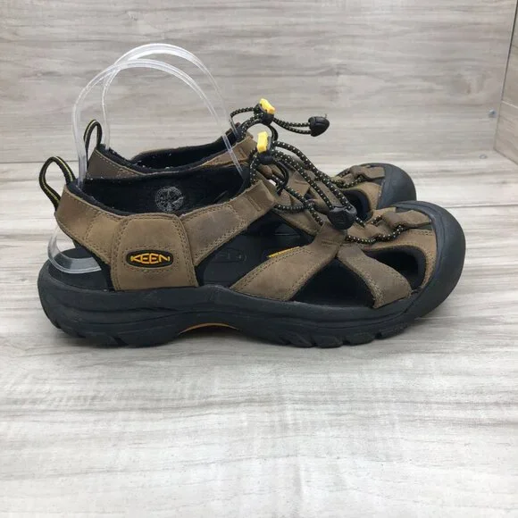 Keen Sandals Mens 8 Newport Fisherman Brown Leather Slip On Outdoor Shoes