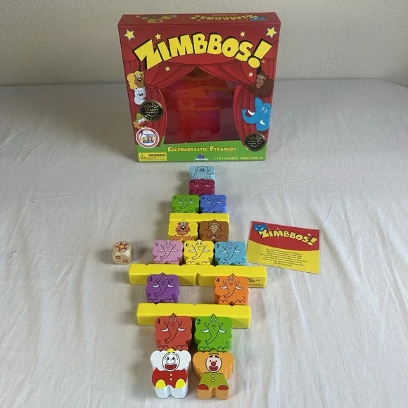 Zimbbos! Elephantastic Pyramids Game COMPLETE wooden pieces STEM Montessori