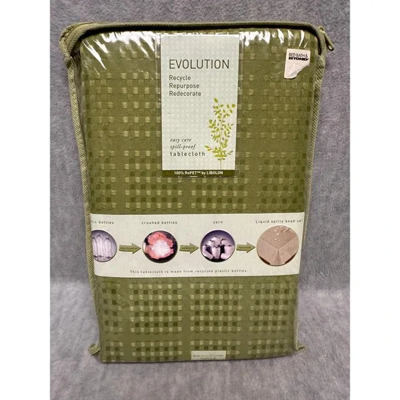 Evolution Tablecloth Green Safe 60x84 Oblong Spill-Proof Recycled Sustainable