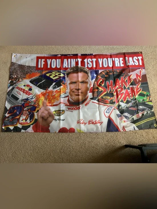 Amazon Ricky Bobby 3X5 wall flag four pins on all four corners