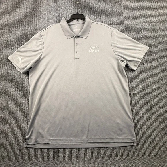 Adidas Golf Mens XL Grey Performance Polo Shirt Black Bull Logo CD3331 Short Slv