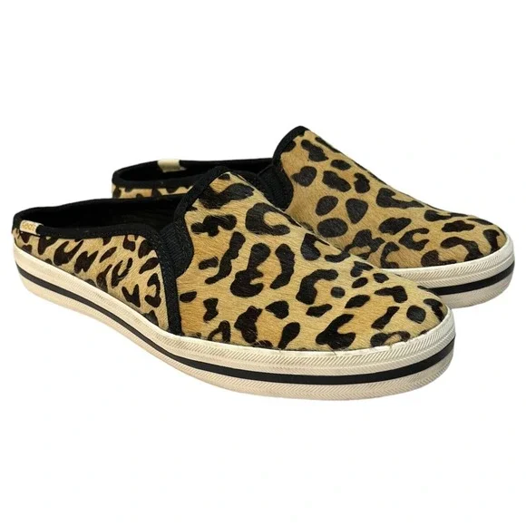 Keds Kate Spade New York Shoes Womens 7.5 Double Decker Mule Calf Hair Leopard