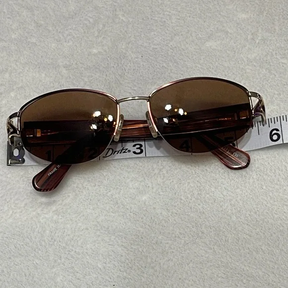 Tura 617 COP Oval Sunglasses Brown Wood Grain Gold Accents Italy FRAMES‎ ONLY