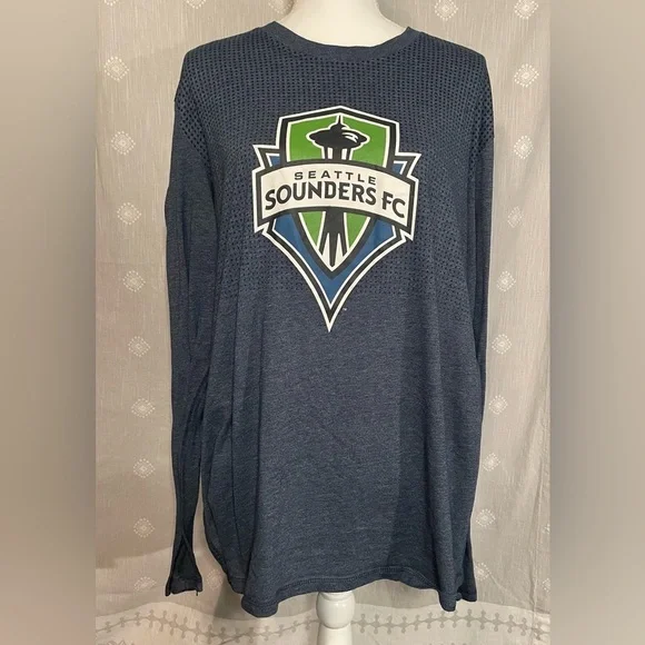 Adidas Seattle Sounders FC Navy Long Sleeve Shirt Size XXL