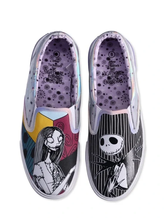Disney Nightmare Before Christmas Low Top Slip-On Sneakers Size 8