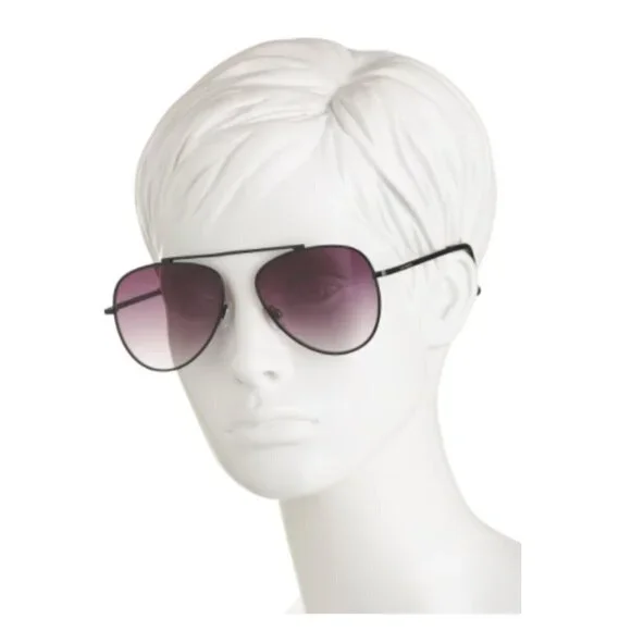 NWT Lucky Brand Callan Aviator Sunglasses Black