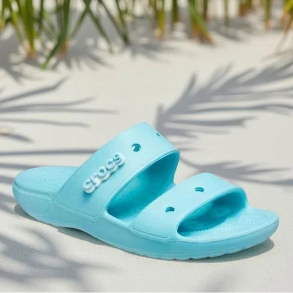 New Crocs Men’s Iconic Comfort Classic Sandal Slide Pure Water Blue Size 12