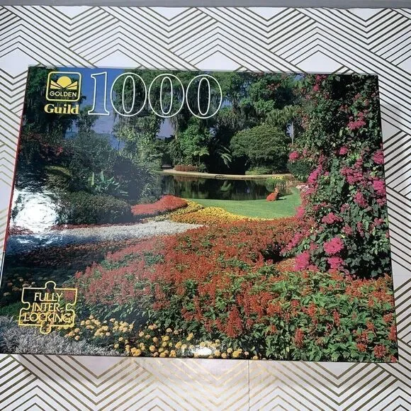 Vintage Golden Guild Cypress Gardens Jigsaw Puzzle‎ 1000 Piece Colorful New