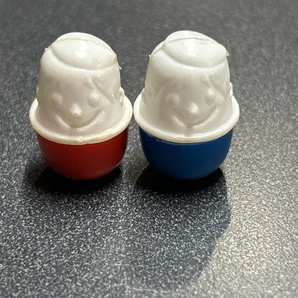 Vintage Jumping Jack Game Replacement Pieces Lot Of 2 Red And Blue