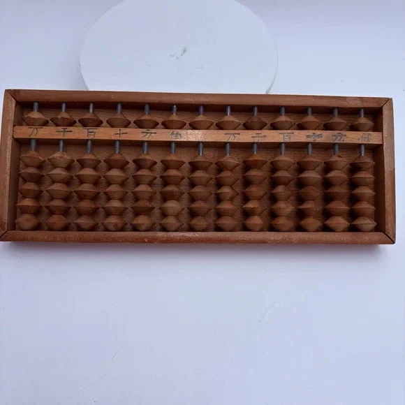 Vintage Japanese Soroban Abacus Carved Wood 15 Rows 90 Beads 1/6‎ Combo Math