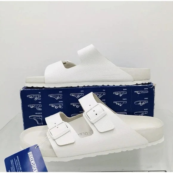 Birkenstock Arizona Exquisite- White Leather- Mens Sandals Slide EU 42 US 9- 9.5