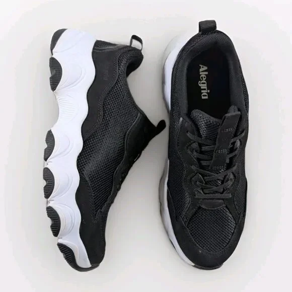 Alegria Boom Joy Sneakers Womens 40 Black White Slip Resistant Comfort Work Shoe