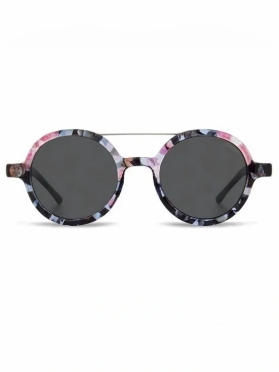 NEW KOMONO sunglasses Floral Round Black Purple Pink