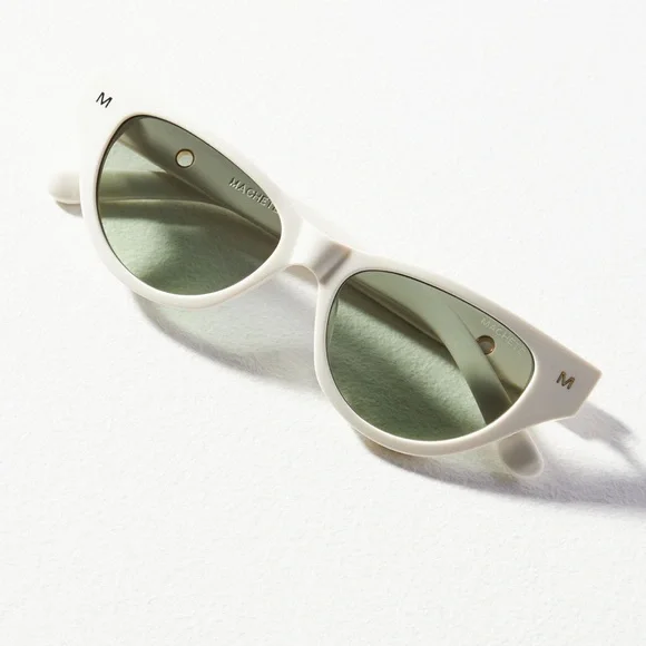 New MACHETE Suzy White Cateye Sunglasses Modern Anthropologie