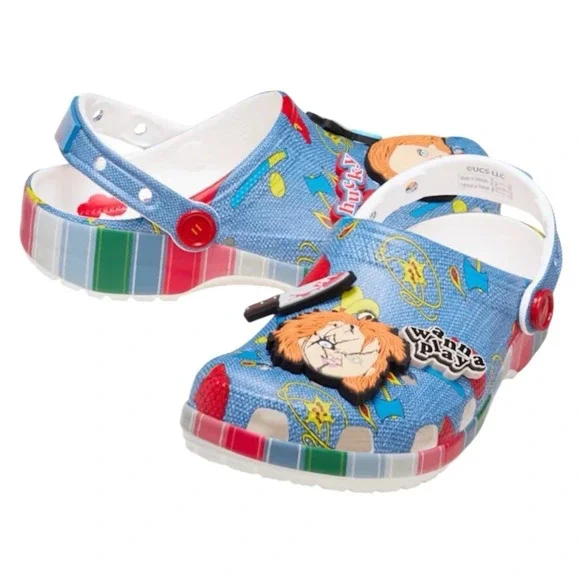 CROCS Classic Chucky Clogs Mens Size 13 Slip On Shoes 210510-90H Halloween NEW