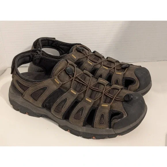 Skechers Men's Tresman Outseen Fisherman Sandals Sz 11 Choc 204111 Comfort Shoes