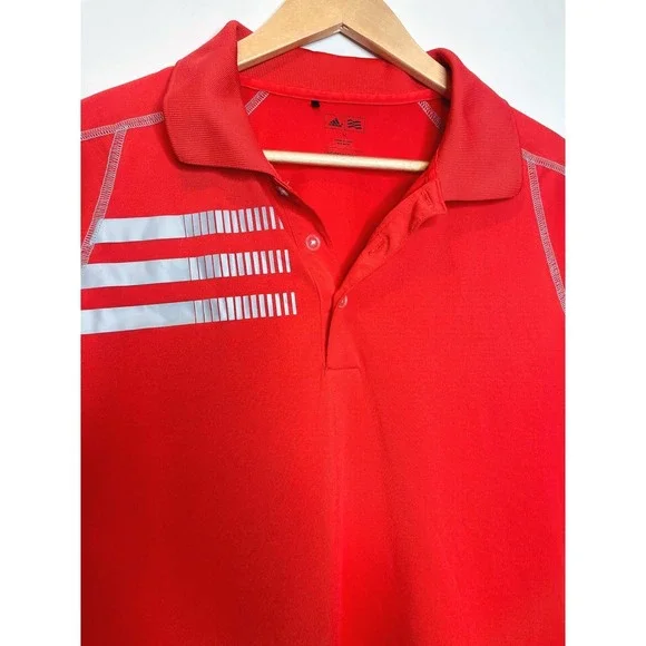Adidas Men's Adizero Red Short Sleeve‎ Golf Polo Shirt