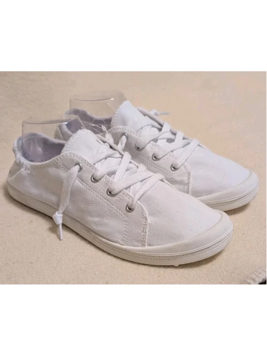 Maurices White Canvas Slip-on Lace Up Women's US Size 11 F109