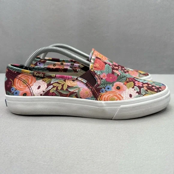 Keds x Rifle Paper Co Double Decker Womens Size 7 (W) Shoes Burgundy Floral