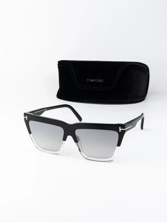 Tom Ford EDEN Women Sunglasses Black Grey Mirror Square FT1110 05C NEW AUTHENTIC