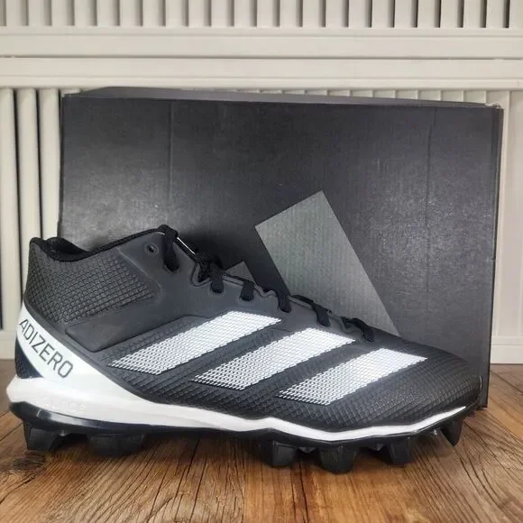 Adidas Adizero Impact.2 Mid Mens Sz 11 Black White Football Molded Cleats IF5102