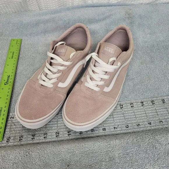 Vans Ward Low Top Sneakers Dusty Pink Rose Suede Canvas Womens 11 500714