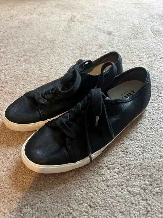 Frye Women’s Black Lace Up Leather Fashion Sneakers Size 8