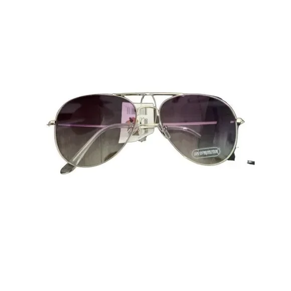 Womens new purple lens silver frame aviator sunglasses Uv Protection
