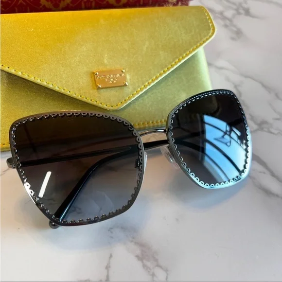 DOLCE & GABBANA Authentic Women’s Sunglasses DG2212 04/8G Gunmetal Gradi…