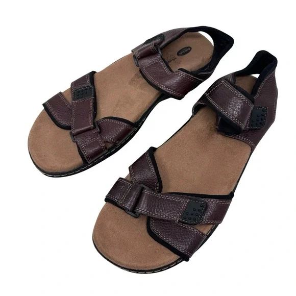 Dr Scholl's Sandals Men's Size 13 Graven Brown Leather Sandals Walking Shoe