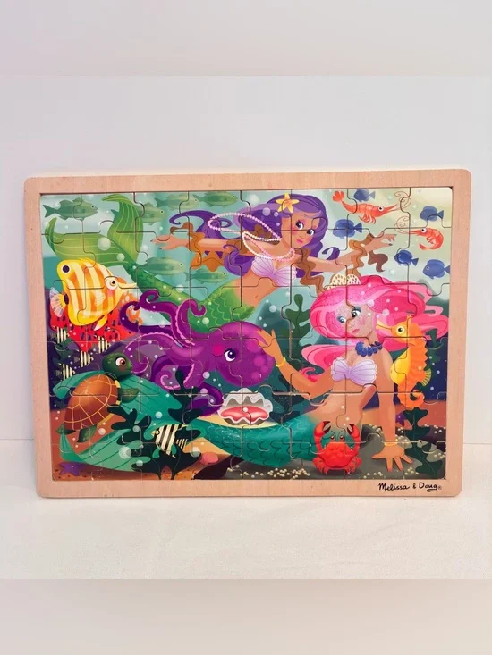 Melissa & Doug Wooden 48 Piece Jigsaw Puzzle Mermaid Fantasea
