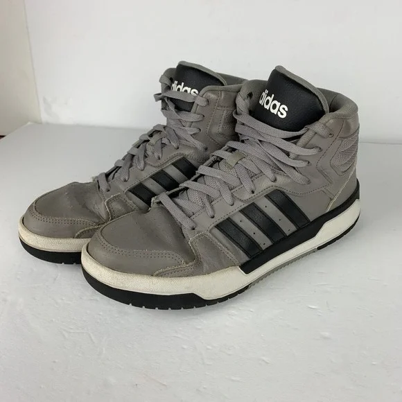 Adidas Entrap Mid Sneakers Gray &‎ Black Basketball Shoes Ortholite Men's 9 READ