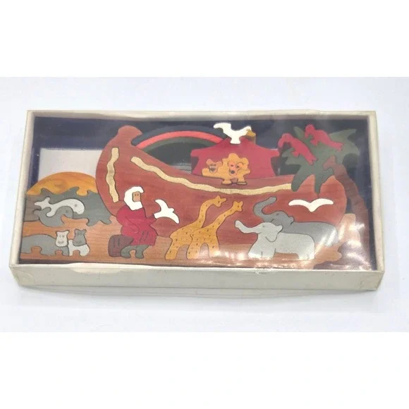 Vintage Wooden Noah's‎ Ark Puzzle