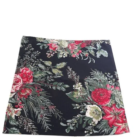 April Cornell Black Floral Napkins 15x15 (4) Dark Romantic Gothic Cottagecore
