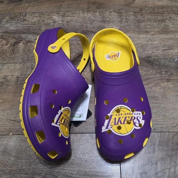 Crocs LA Lakers Sandals Men Size 11