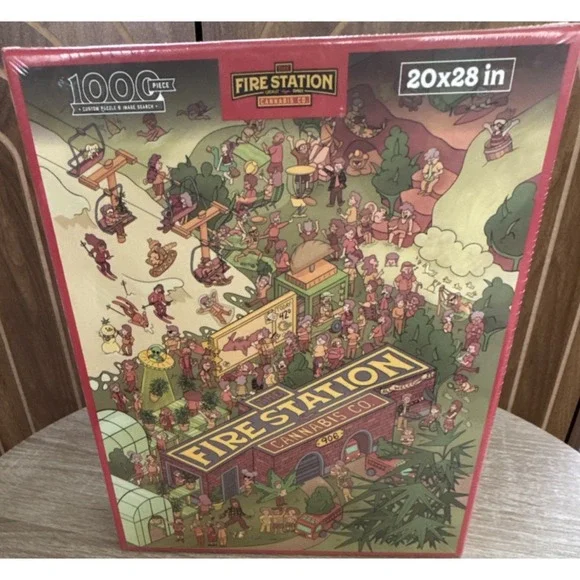 The Fire Station Cannabis Co. Art 1000 Piece Custom Jigsaw Puzzle Fire Frenzy