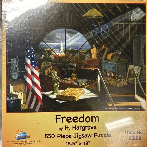SunsOut Freedom Jigsaw Puzzle 550 Pieces H. Hargrove‎ NEW Sealed Patriotic