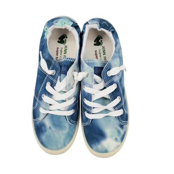 JENN ARDOR‎ Womens Size 8 Low Top Canvas Slip On Sneaker Blue Tie Die New in Box